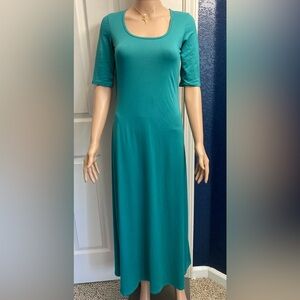24/7 Comfort Apparel Teal Midi Dress